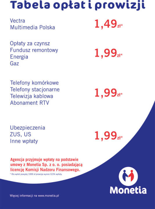 Tabela opłat i prowizji Sp. z o.o.